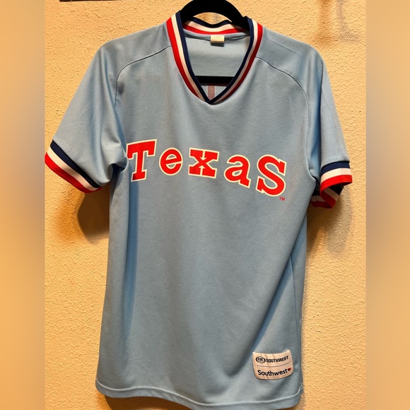 MLB Texas Rangers Blue Jersey Fox Southwest #5 Napoli Sz M - Picture 2 of 5